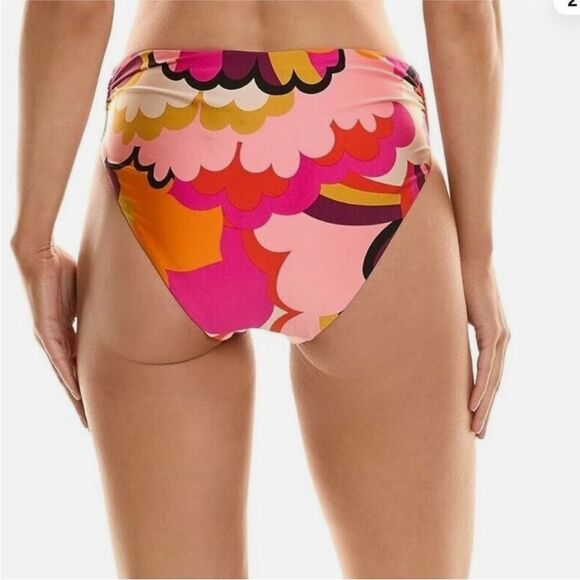 TRINA TURK SWIM Fan Faire V-Wire Side Cutout High Waist Swim Bottom Size 10 - Picture 2 of 8